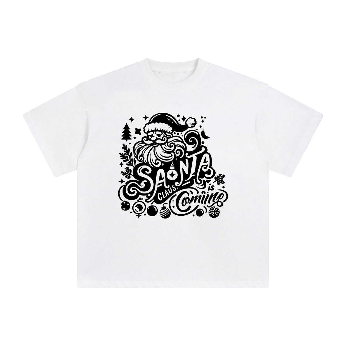 Santa Claus Is Coming Graphic Tee-INNBLAC Fashion Apparel