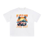My Life Is Good Surfing Beach Graphic Tee-INNBLAC Fashion Apparel