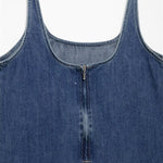 Strappy Pleated Denim Mini Dress