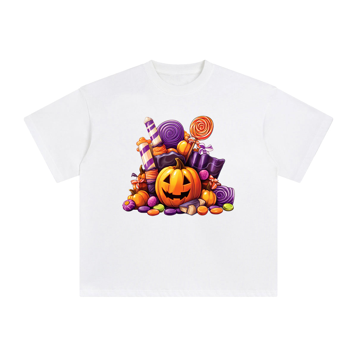 Candy & Pumpkin Graphic Tee-INNBLAC Fashion Apparel
