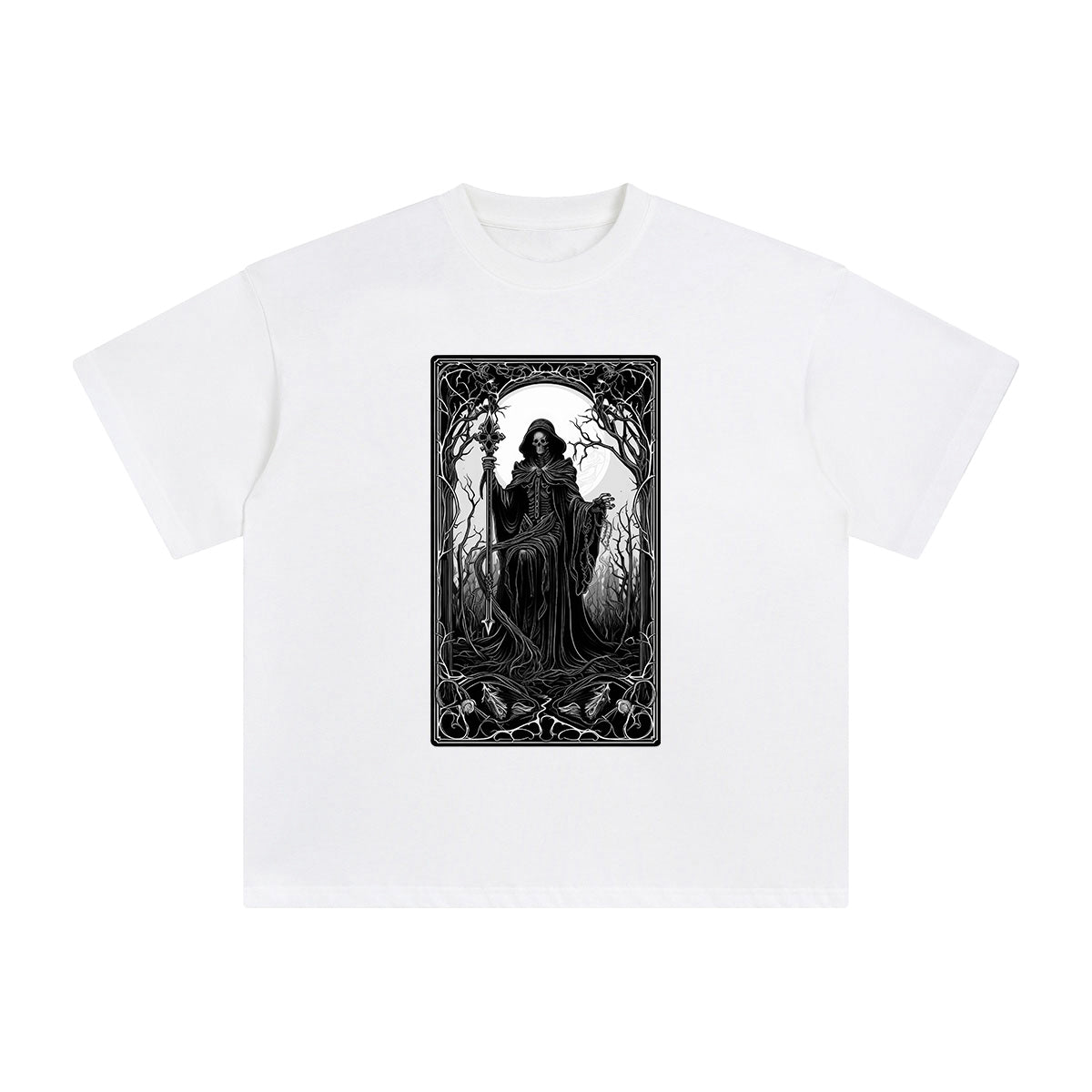 Mystery Skeleton Tarot Card Graphic Tee-INNBLAC Fashion Apparel