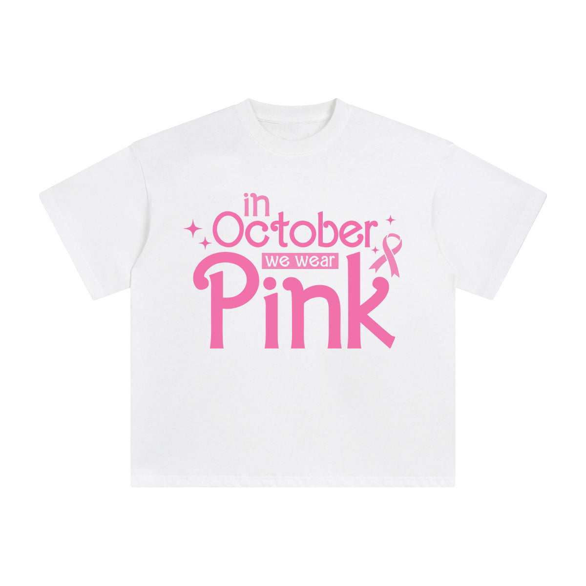 In October We Wear Pink Graphic Tee-INNBLAC Fashion Apparel