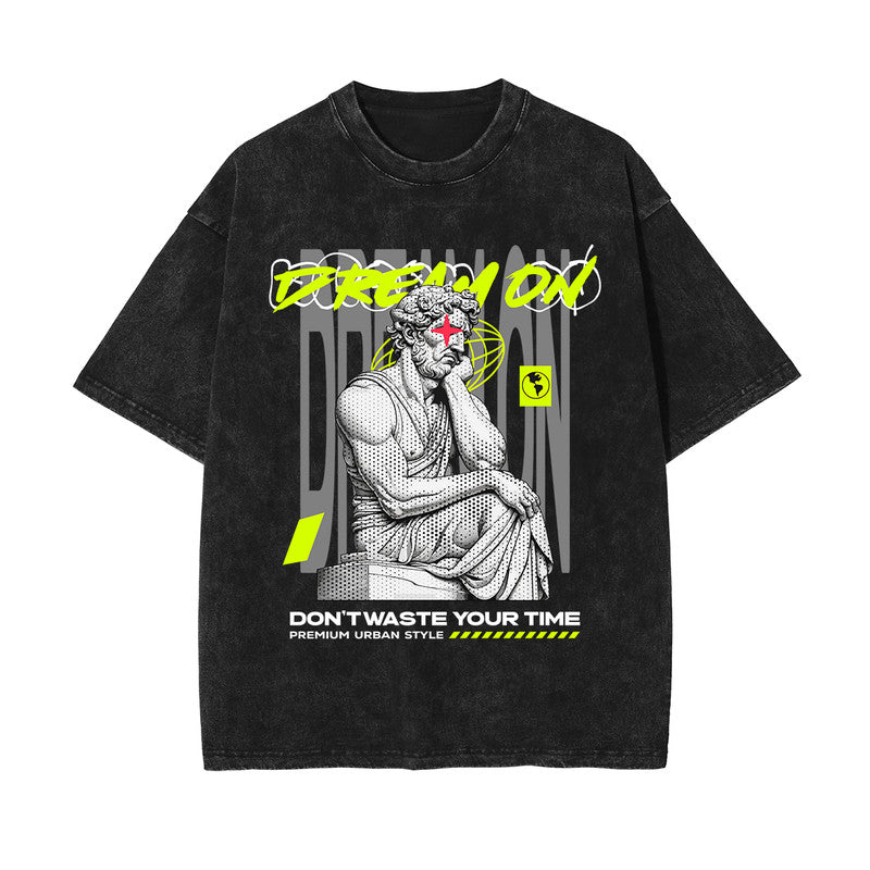 Dream On Ancient Statue Urban Graphic Tee-INNBLAC Fashion Apparel