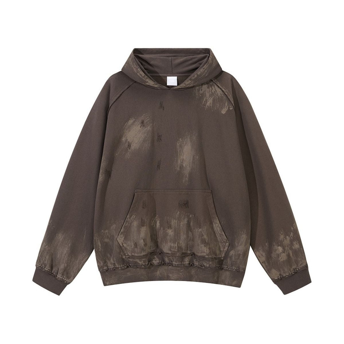 Heavy Washed Paint‑Splatter Destroyed Hoodie
