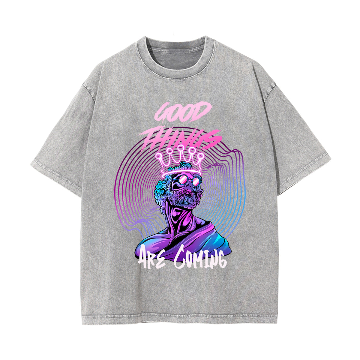 Good Things Graphic Washed Tee-INNBLAC Fashion Apparel