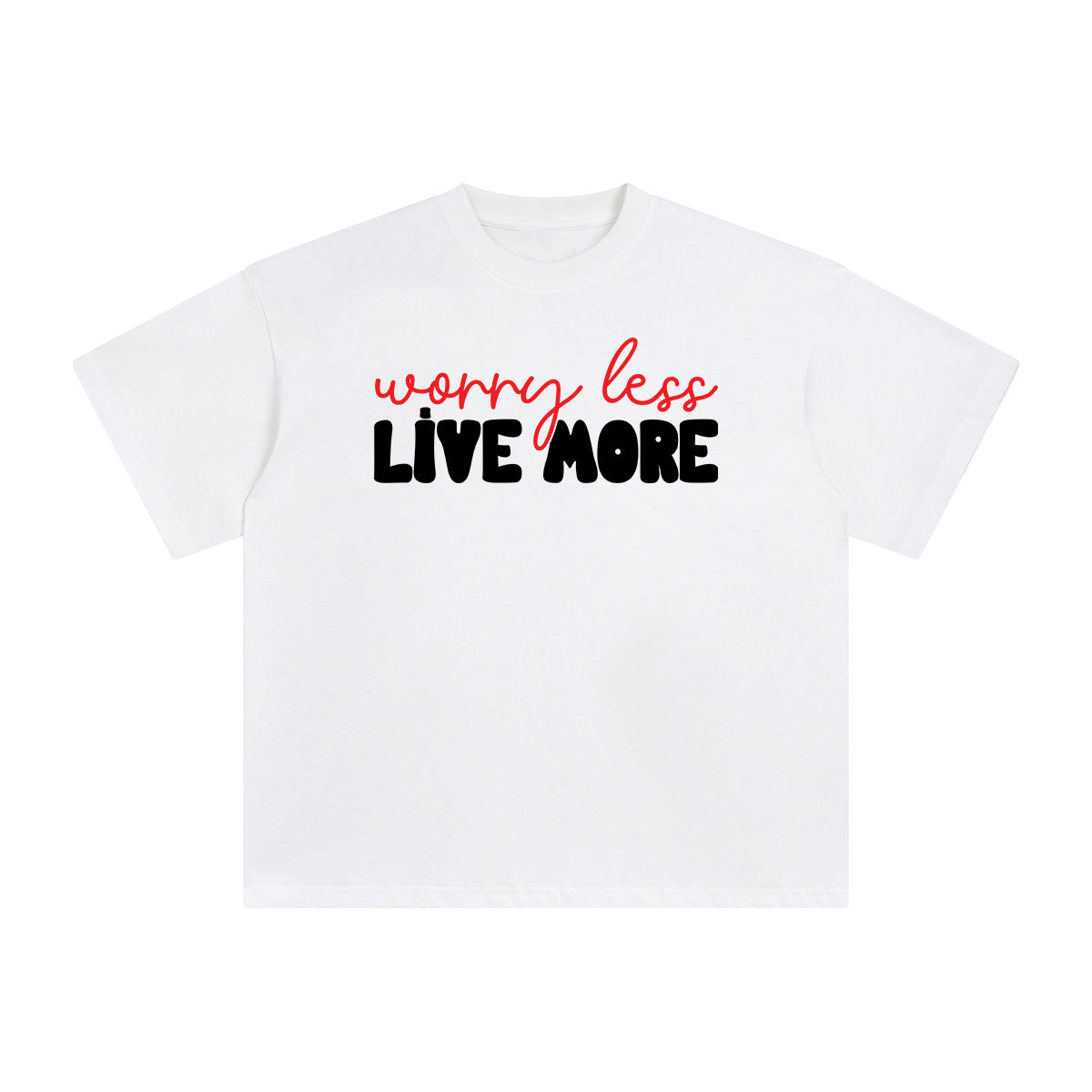 Worry Less Live More Aesthetic Graphic Tee-INNBLAC Fashion Apparel