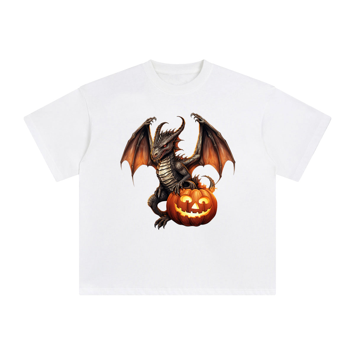 Halloween Dragon & Pumpkin Graphic Tee-INNBLAC Fashion Apparel