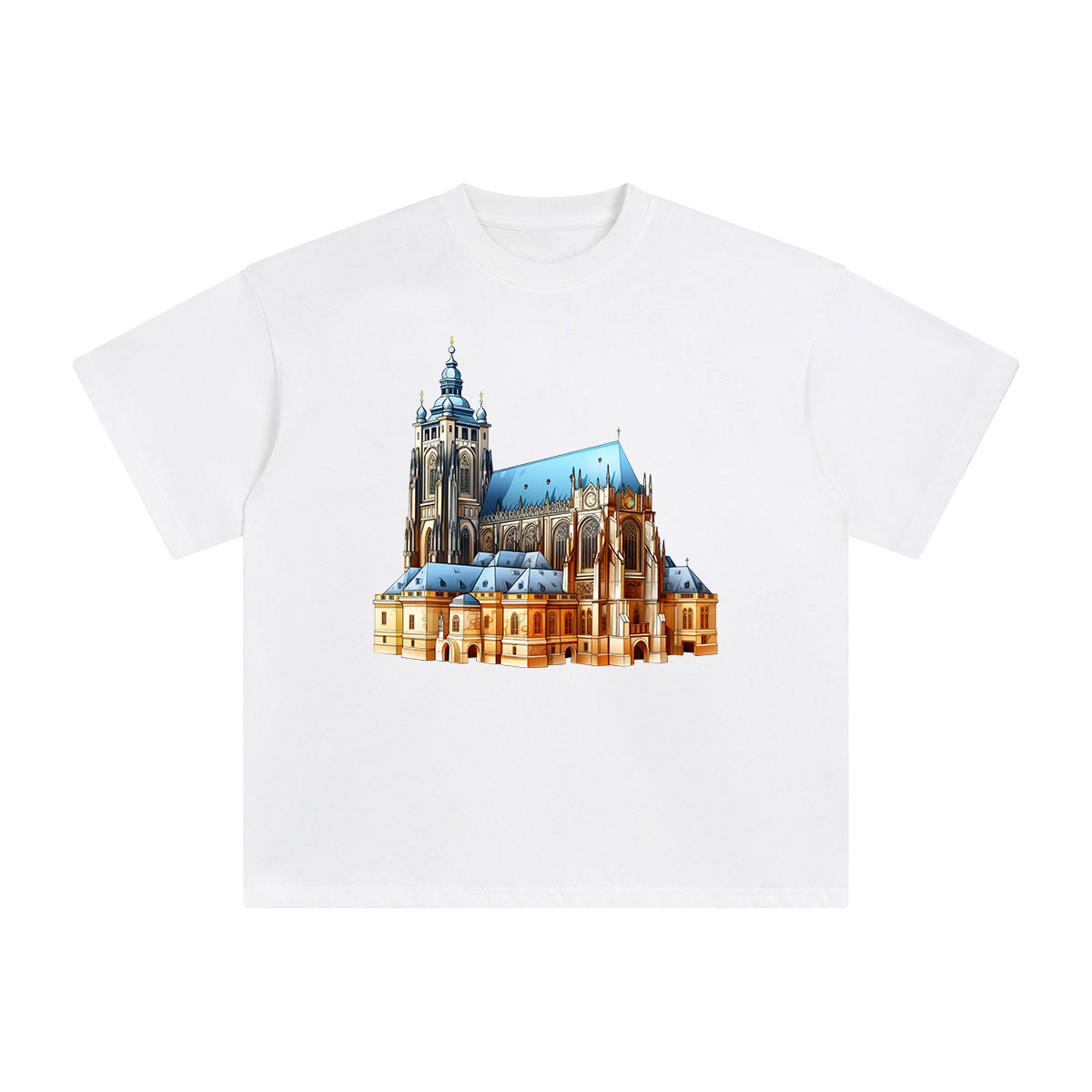 Prague Castle Graphic Tee-INNBLAC Fashion Apparel