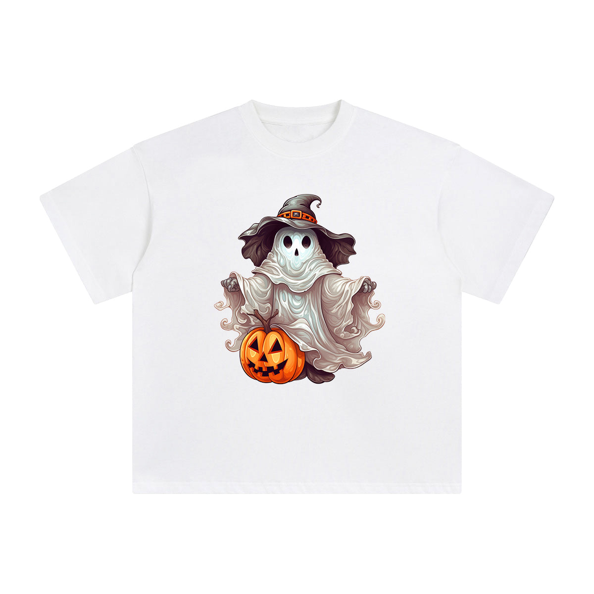 Ghost & Pumpkin Graphic Tee-INNBLAC Fashion Apparel