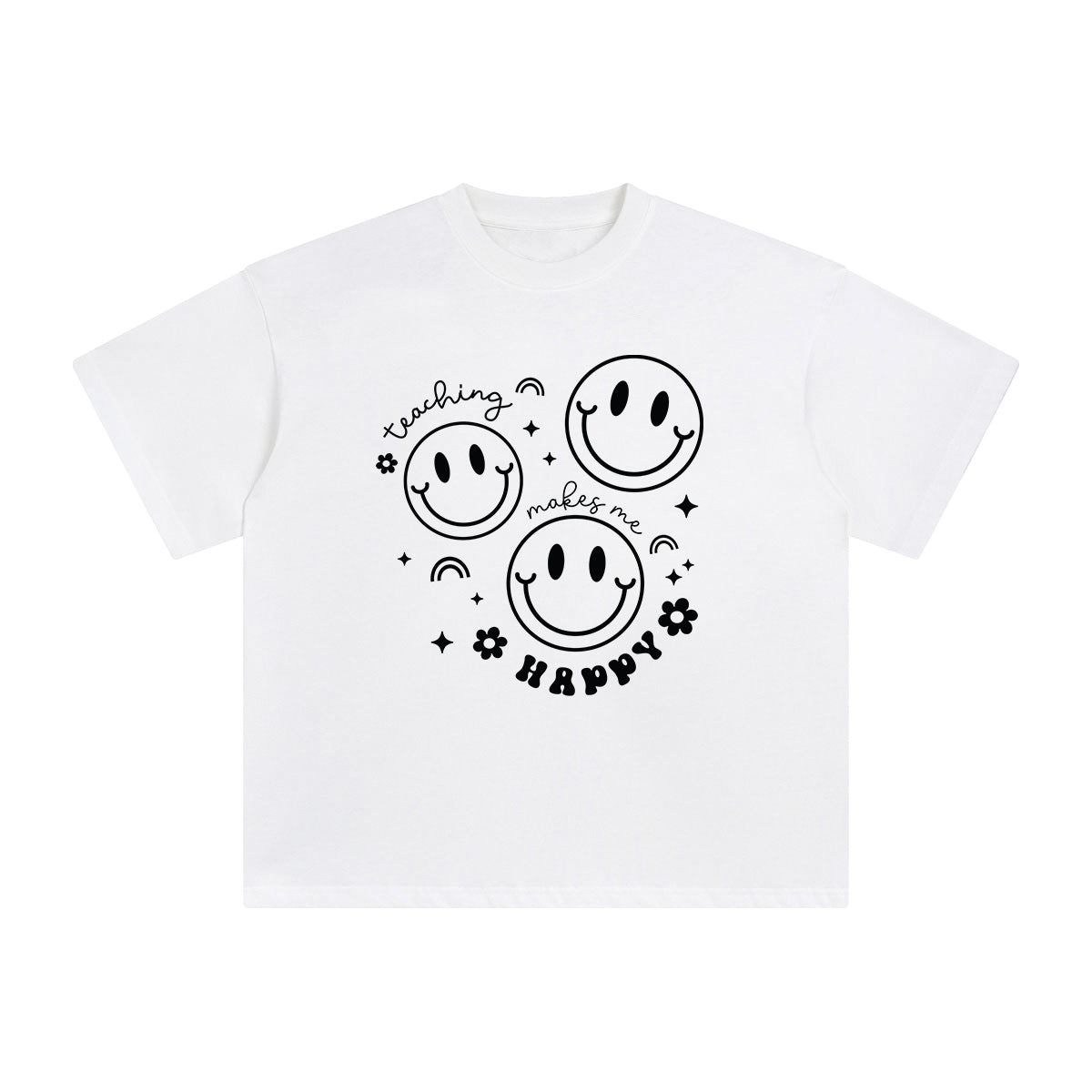 Teaching Makes Me Happy Graphic Tee-INNBLAC Fashion Apparel