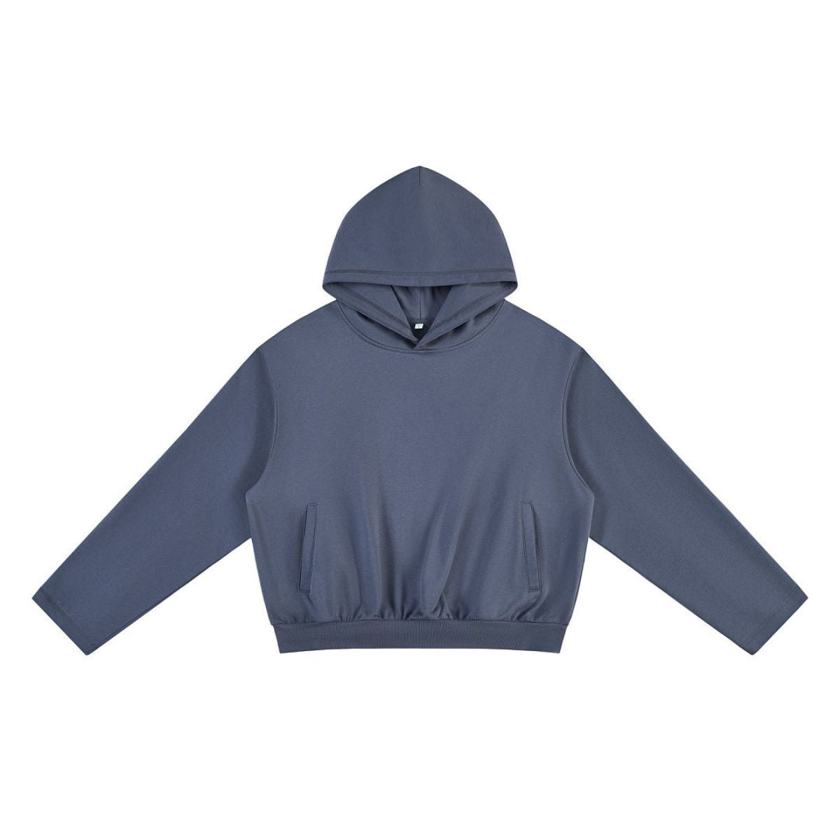 Boxy Streetwear Straight‑Sleeve French Terry Hoodie