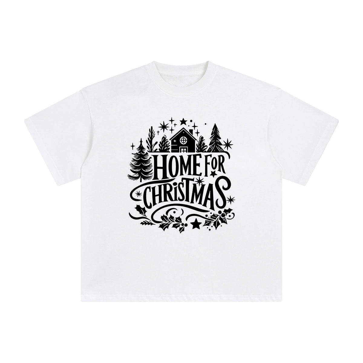 Home For Christmas Graphic Tee-INNBLAC Fashion Apparel