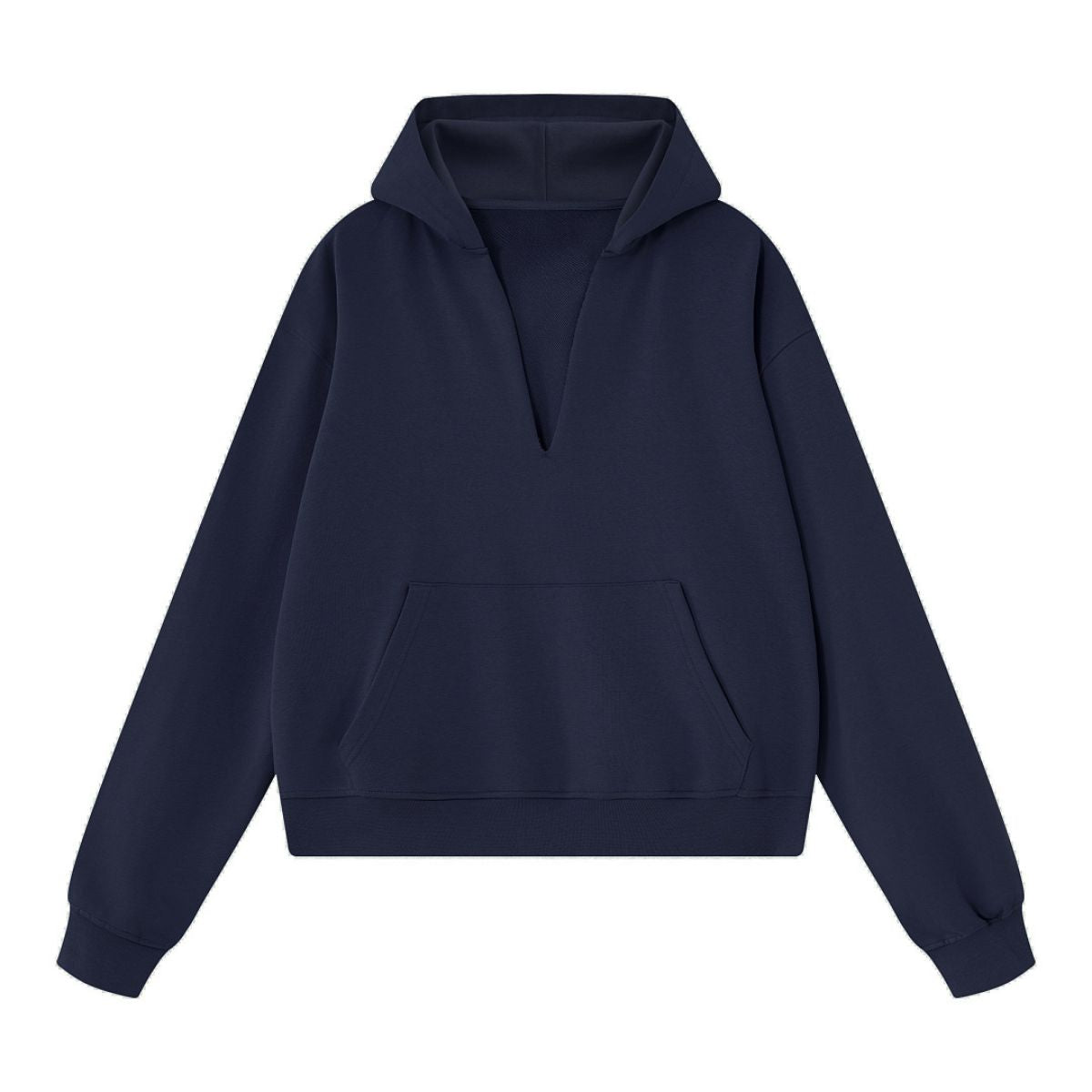 Old Money Drop‑Shoulder Loose V‑Neck Hoodie