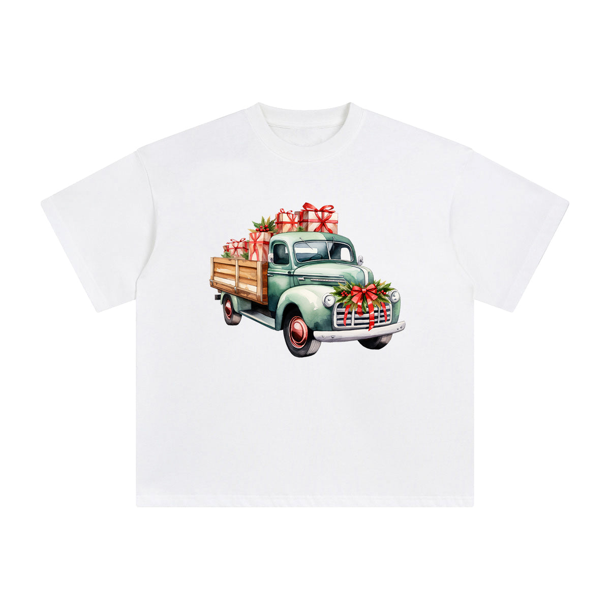 Vintage Christmas Truck Graphic Tee-INNBLAC Fashion Apparel