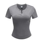 Women’s Retro Wash Fitted Stand Collar Tee