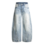 Gradient Washed Whiskered Relaxed Adjustable Hem Pants