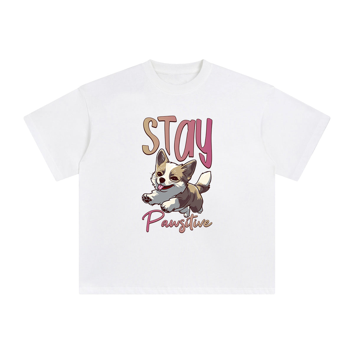 Stay Pawsitive Graphic Tee-INNBLAC Fashion Apparel