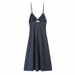 Women's Topstitched Twill Midi Dress