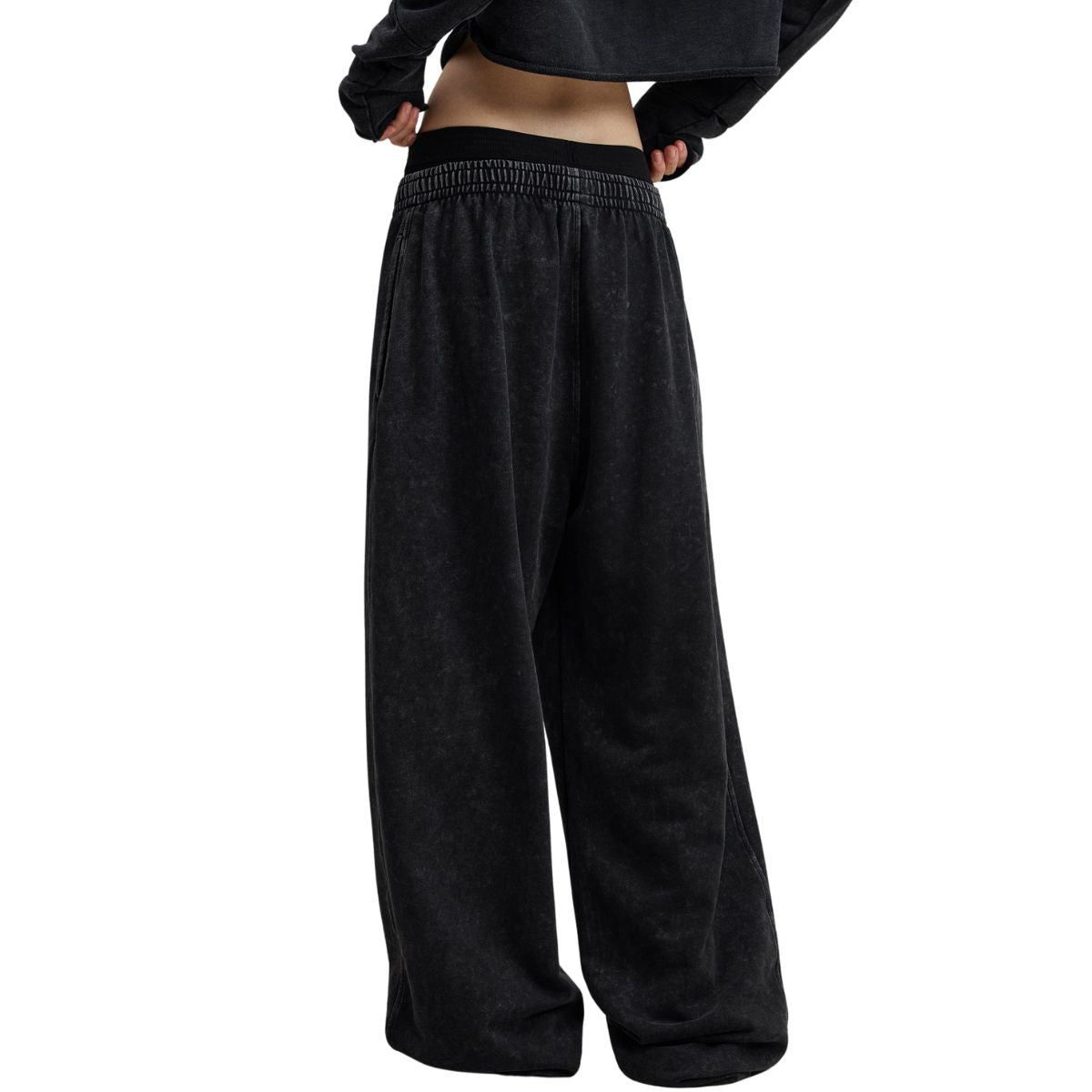 Heavy Wash Cotton Double Waistband Sweatpants