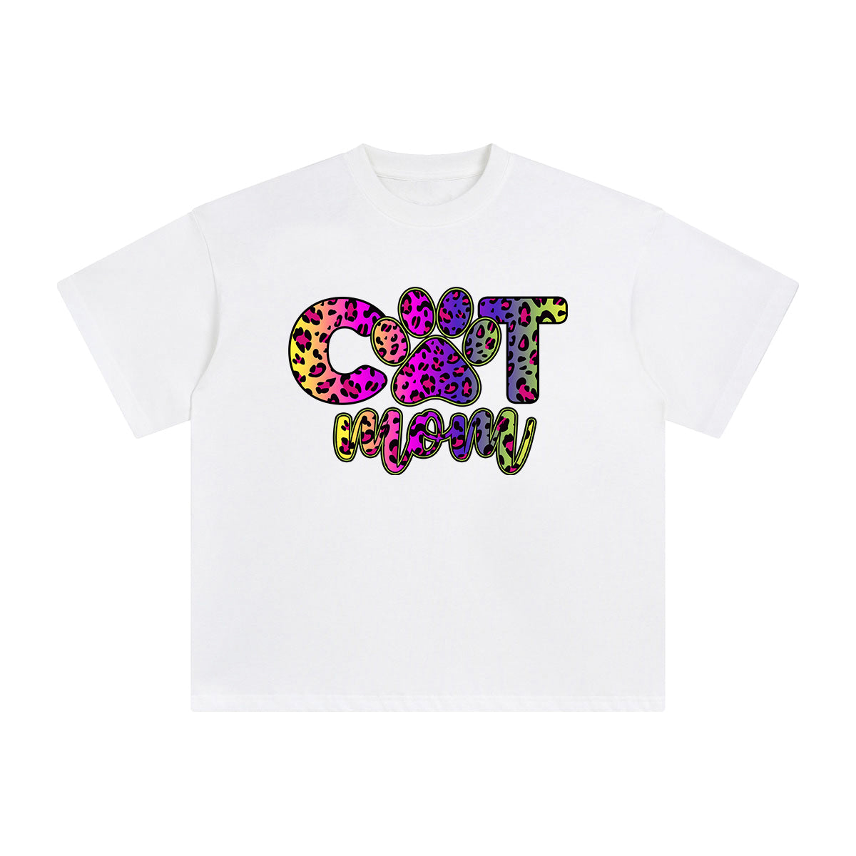 Cat Mom Leopard Graphic Tee-INNBLAC Fashion Apparel