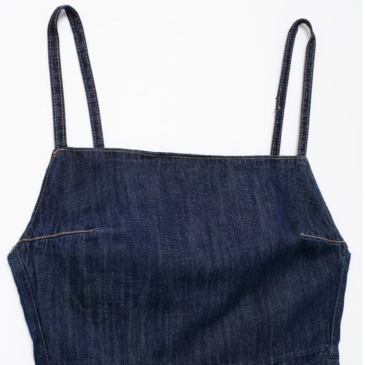 Indigo Spaghetti Straps Denim Maxi Dress