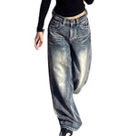 Risen Jeans Y2K High-Rise Wide-Leg Washed Jeans