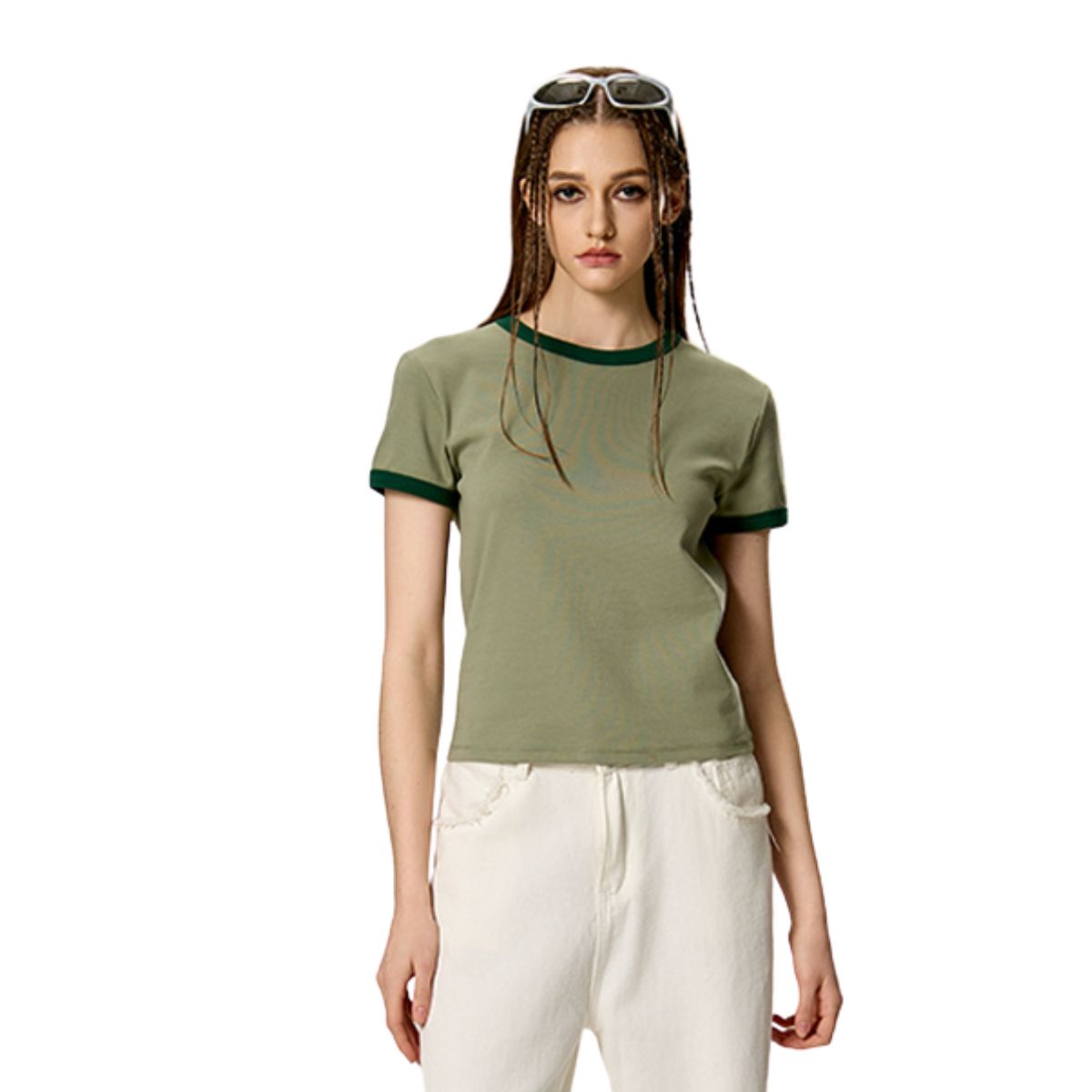 Camiseta Ringer de corte clásico para mujer de 6.9 oz