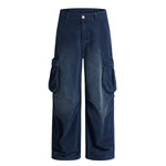 Vintage Wash Wide Leg Cargo Pants