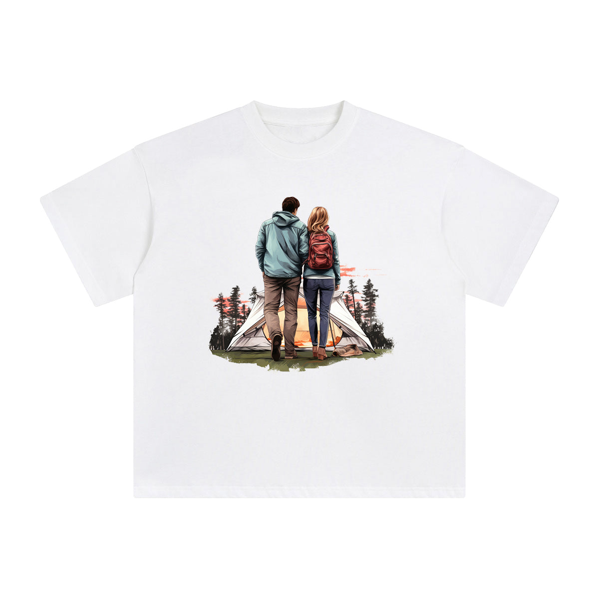 Couple Camping Graphic Tee-INNBLAC Fashion Apparel
