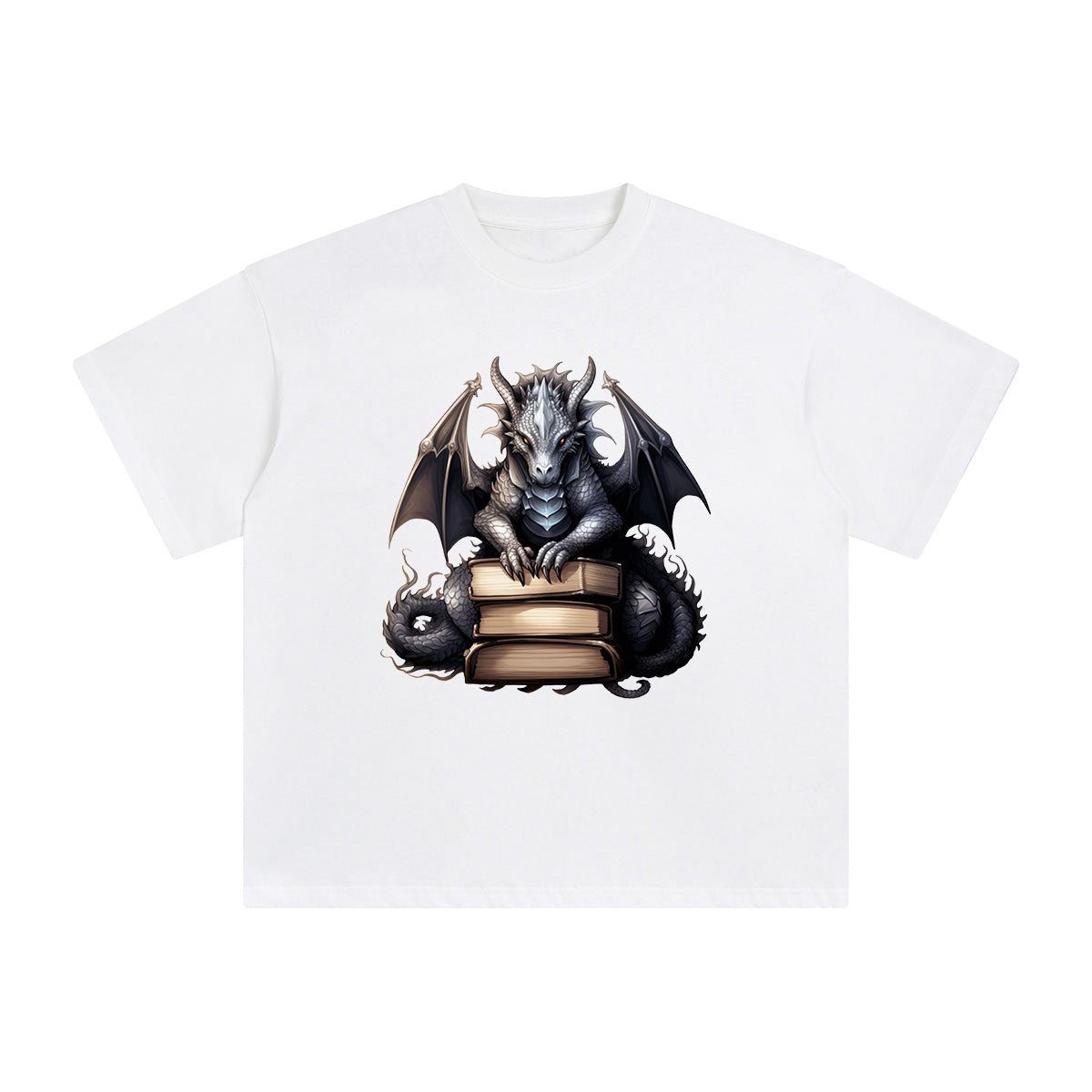 Halloween Book & Dragon Graphic Tee-INNBLAC Fashion Apparel