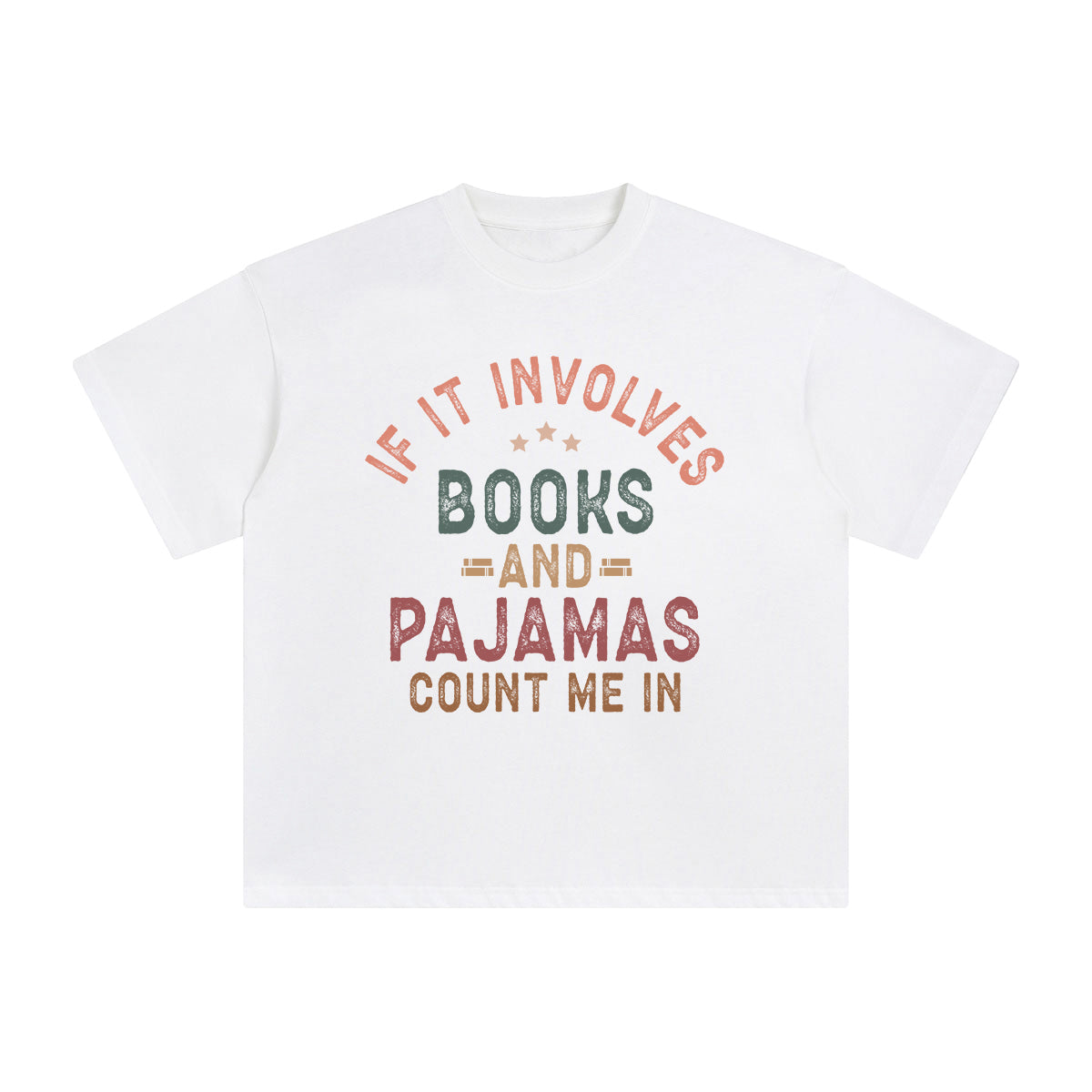 Books & Pajamas Quote Graphic Tee-INNBLAC Fashion Apparel