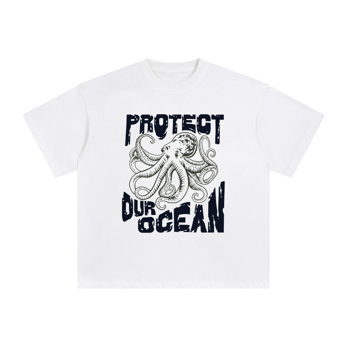 Protect Our Ocean Octopus Graphic Tee-INNBLAC Fashion Apparel