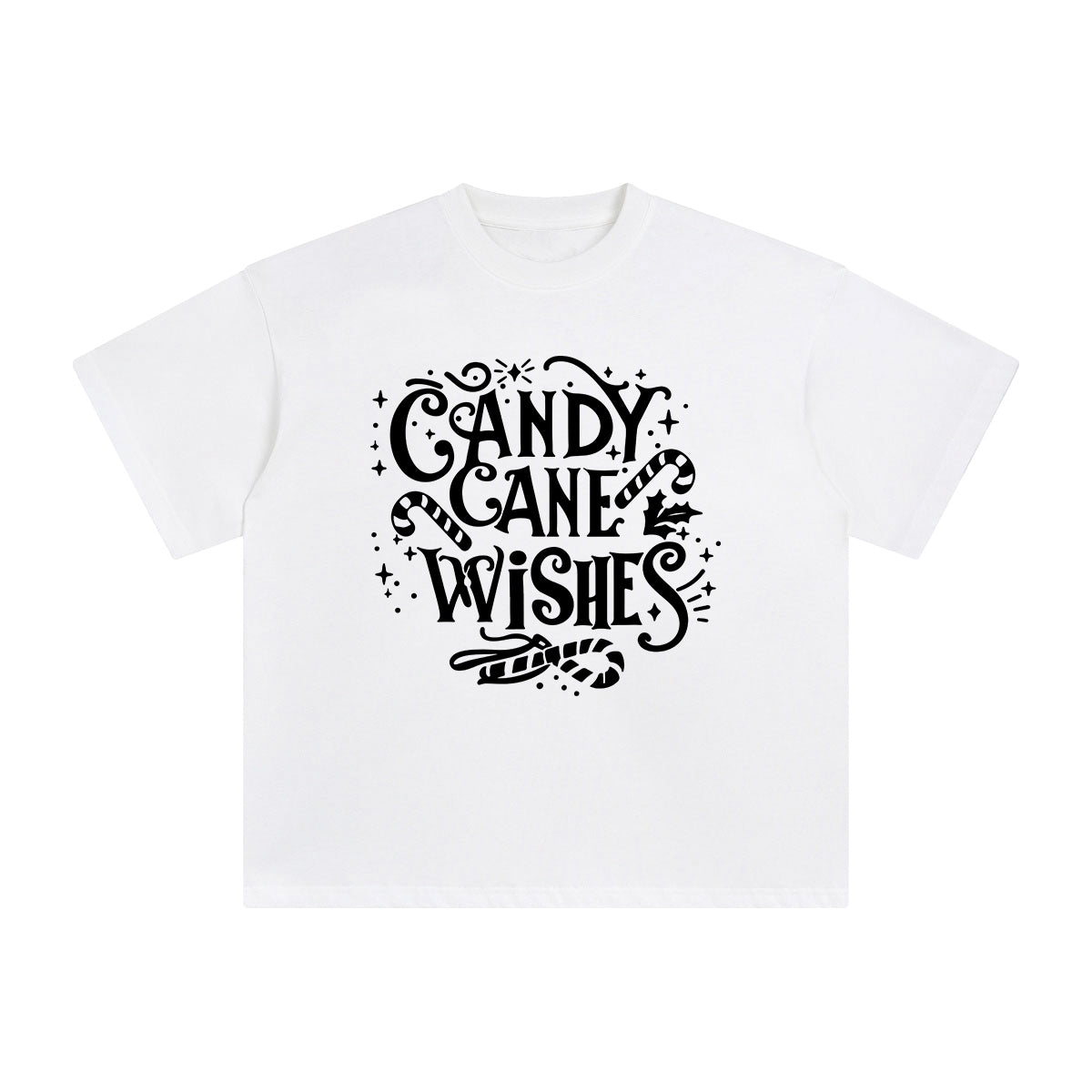 Candy Cane Wishes Graphic Tee-INNBLAC Fashion Apparel