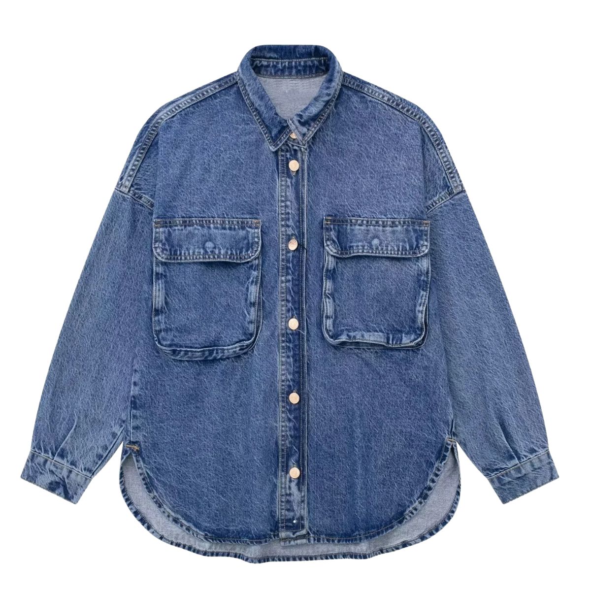Women's Denim Versatile Shirt Jacket