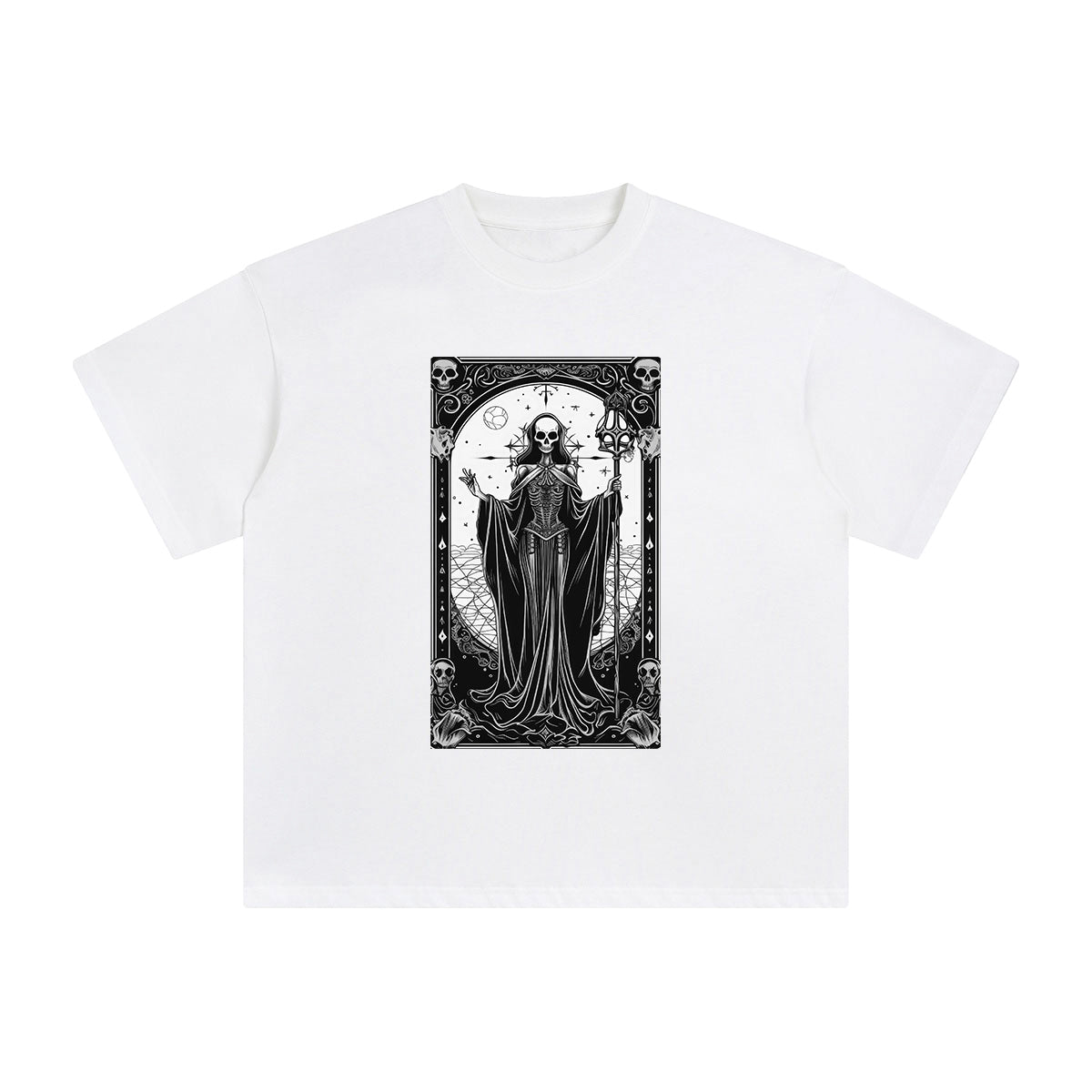 Mystery Skeleton Tarot Card Graphic Tee-INNBLAC Fashion Apparel