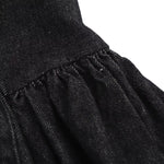 Falda vaquera con bordado de perlas y lavado vintage