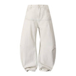 Deconstructed Washed Solid Pleated Panel Multi-Pocket Cargo Pants