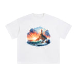 Sunrise And Lighthouse Graphic Tee-INNBLAC Fashion Apparel