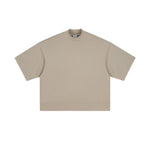 Relaxed Drop Shoulder Rib Hem BF Fit Casual Tee