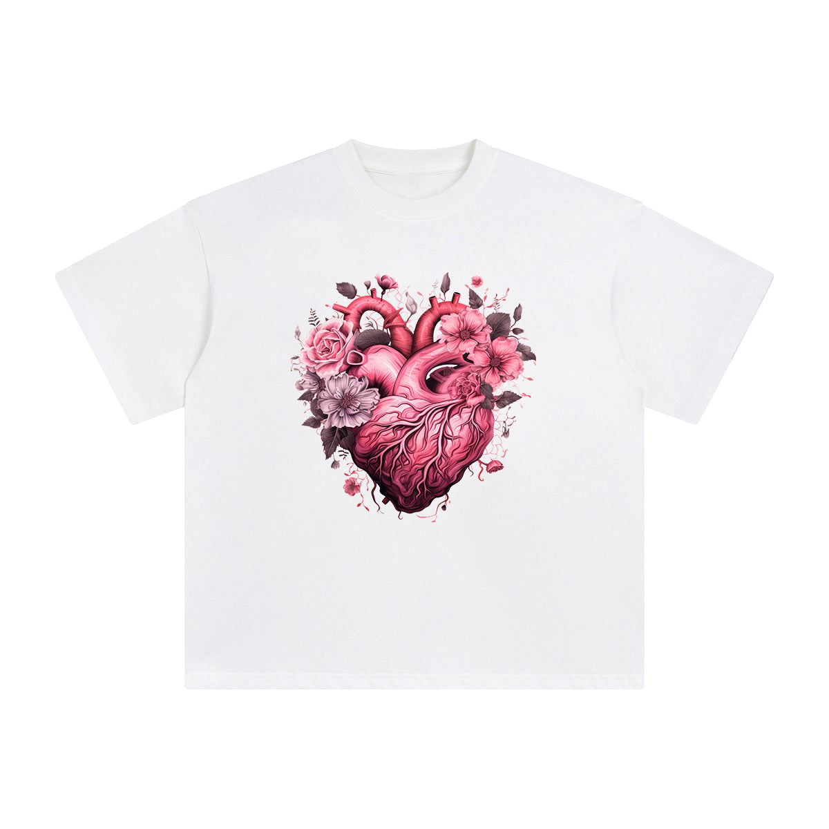 Heart Floral Graphic Tee-INNBLAC Fashion Apparel