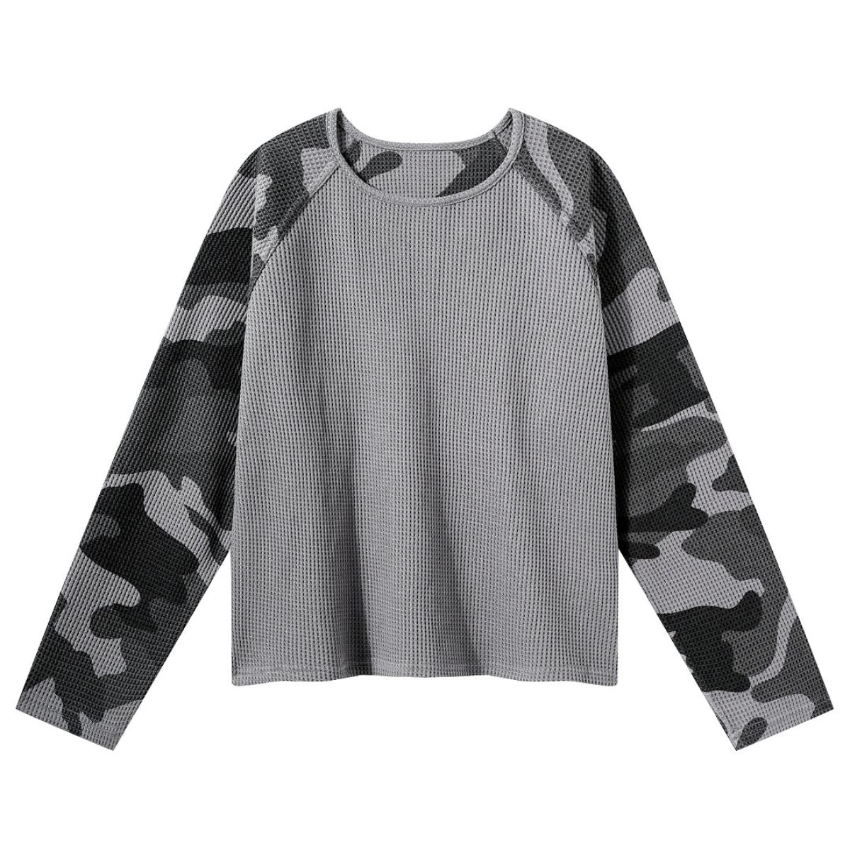 Reversible Double-Sided Waffle Camo Long Sleeve Shirt
