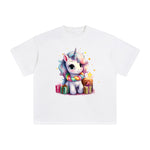 Pastel Christmas Baby Unicorn Graphic Tee-INNBLAC Fashion Apparel