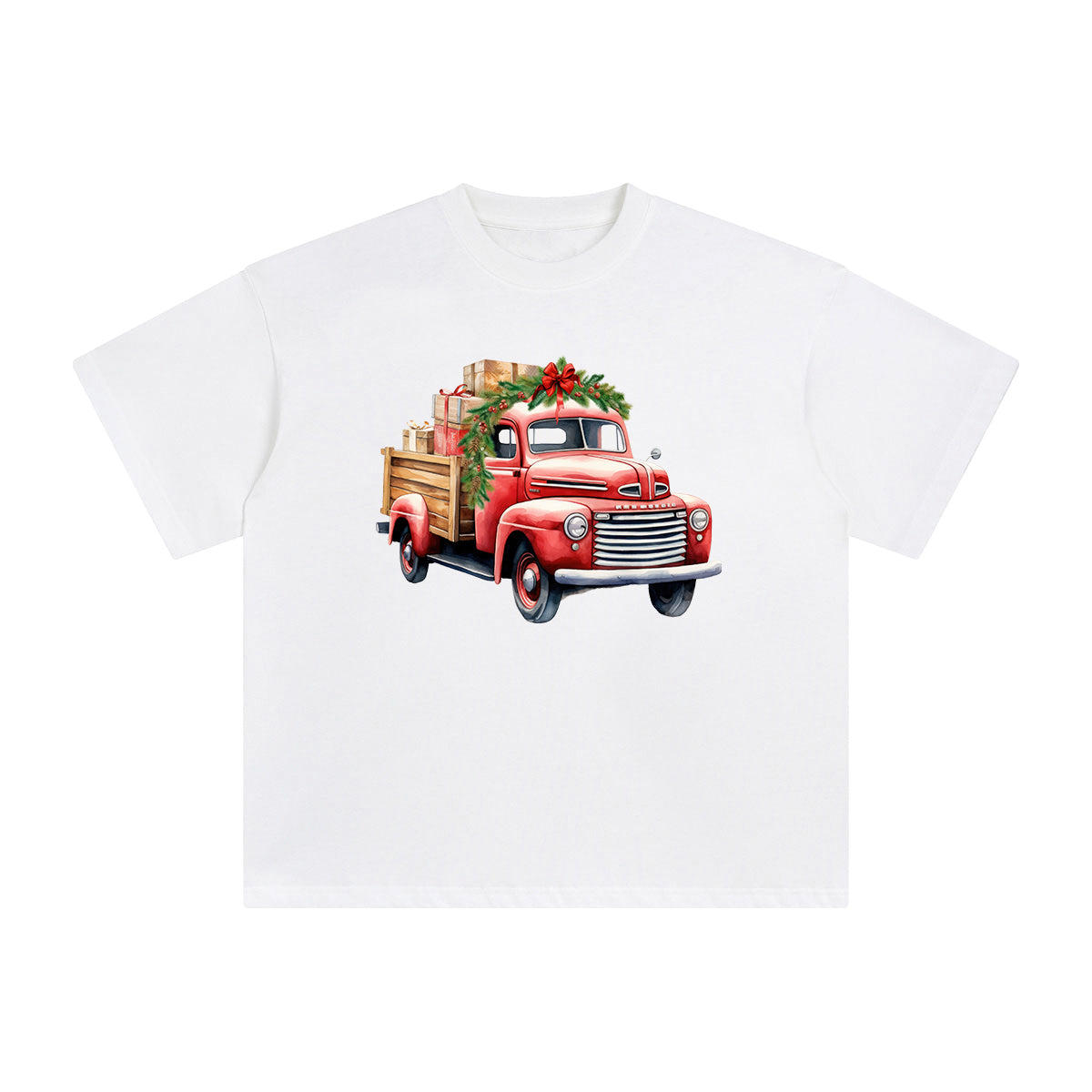 Vintage Christmas Truck Graphic Tee-INNBLAC Fashion Apparel