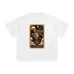 Skeleton Playing Trumpet Card Graphic Tee-INNBLAC Fashion Apparel