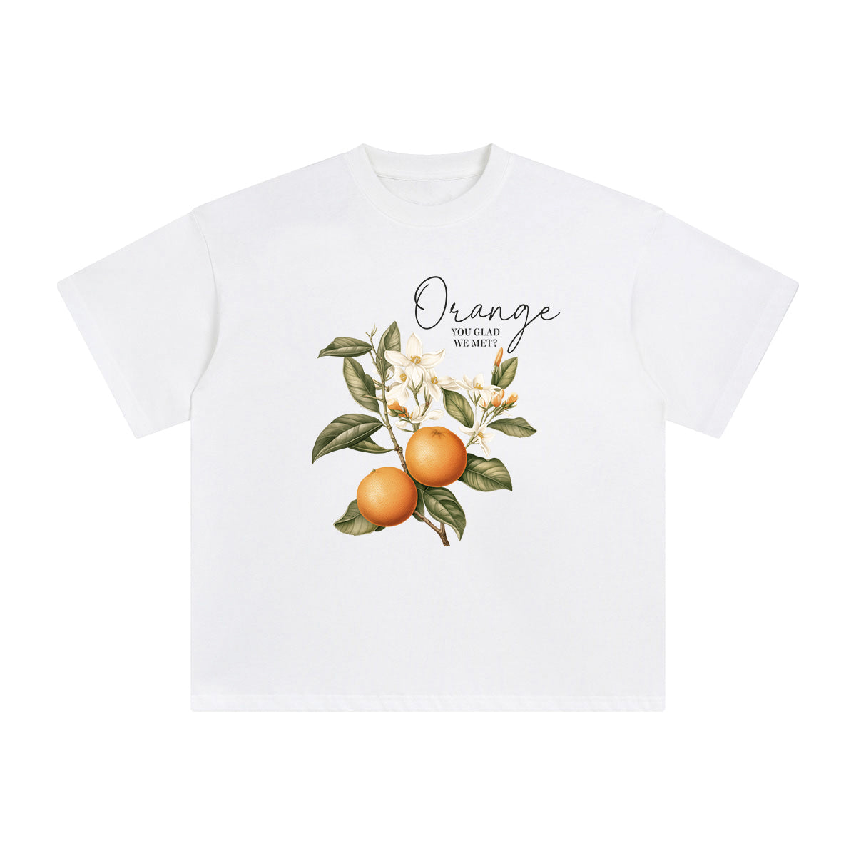 Cute Orange Graphic Tee-INNBLAC Fashion Apparel