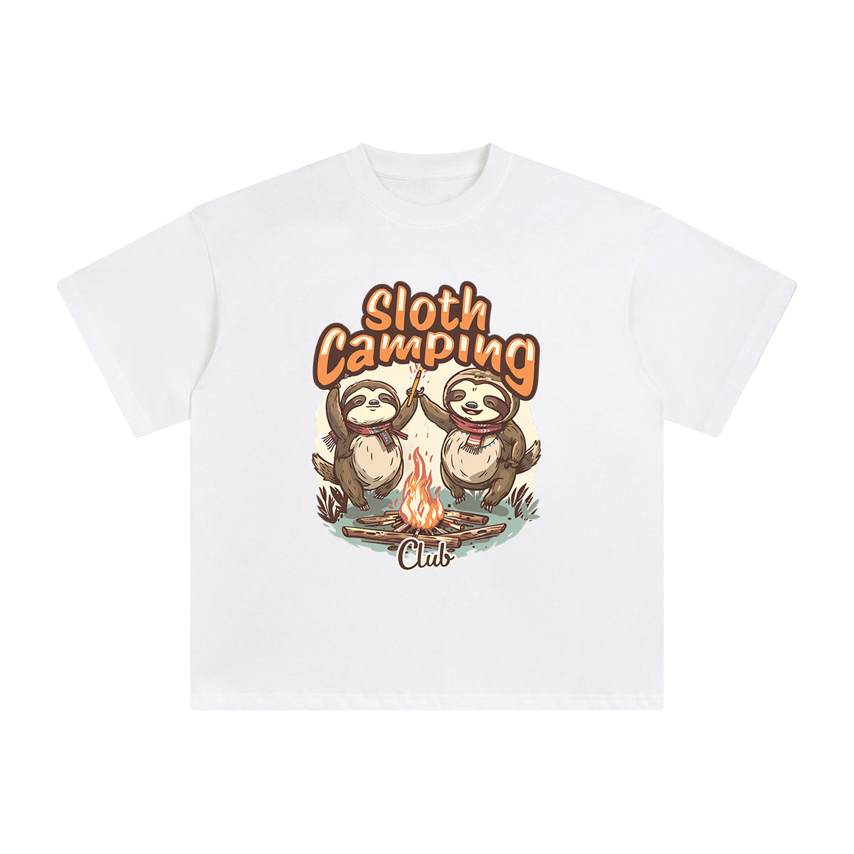 Sloth Camping Club Graphic Tee-INNBLAC Fashion Apparel