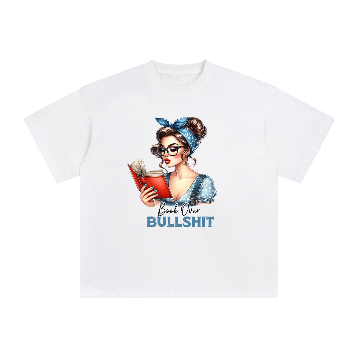 Book Over Bullshit Graphic Tee-INNBLAC Fashion Apparel
