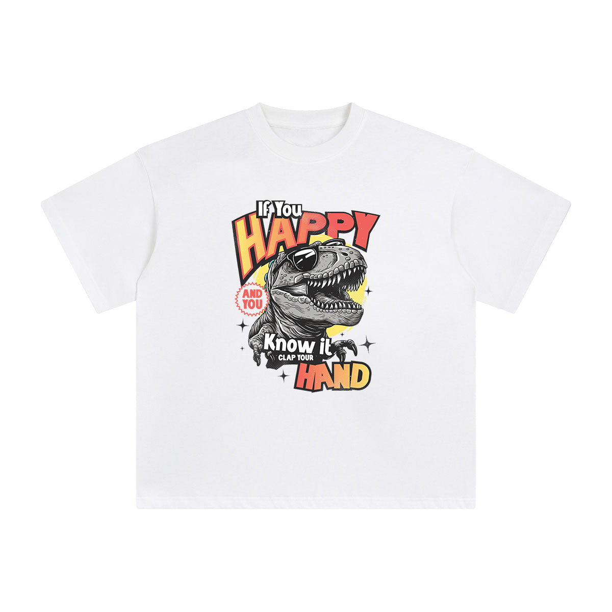 Happy Dinosaur Graphic Tee-INNBLAC Fashion Apparel