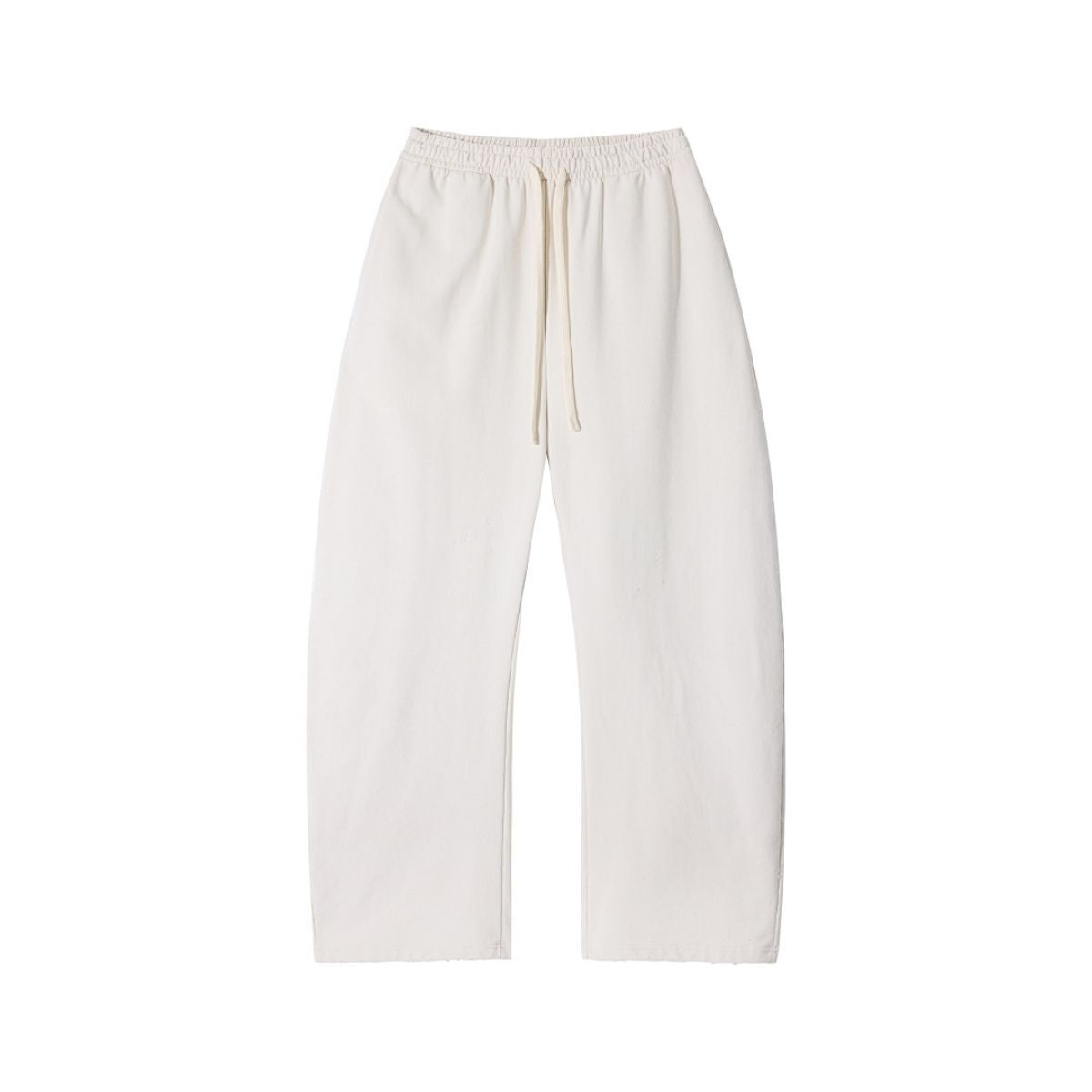 Heavyweight Washed Slit‑Destroyed Curved Wide Leg Pants