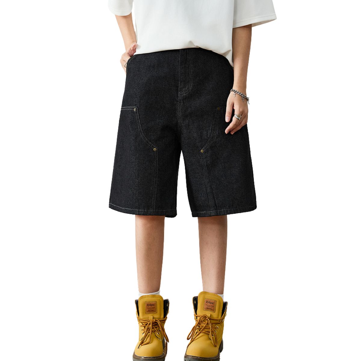 Bermudas con lavado vintage y salpicaduras de tinta